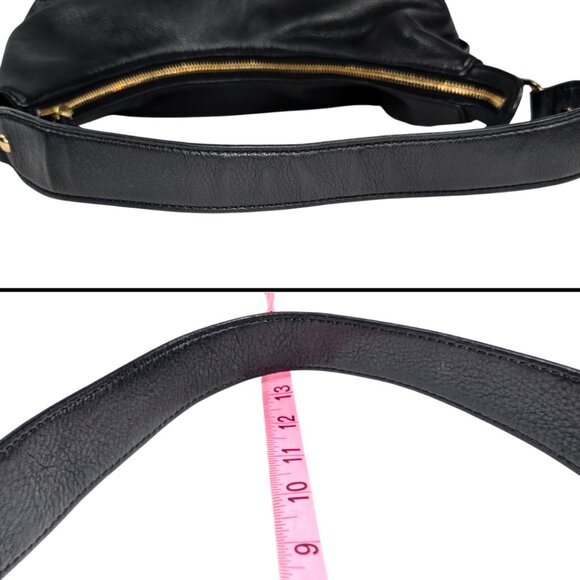 Michael Kors Black Pebbled Leather Hobo Shoulder Bag Sutton Oyster Vitello - Picture 7 of 9